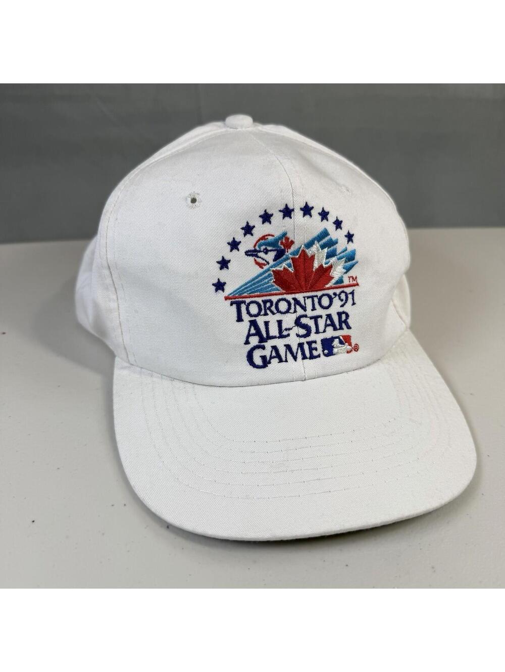 Vintage 90s Toronto Blue Jays 1991 Allstar Game Starter Snapback White Cap Hat